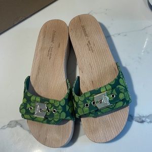 Kate Spade x Dr. Scholls clog green flower - sz7